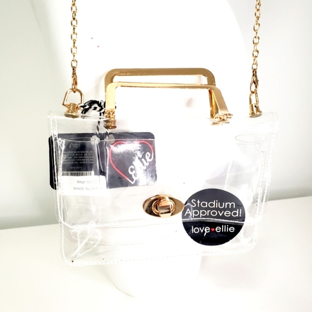 Ellie Clear Bag with Gold Chain